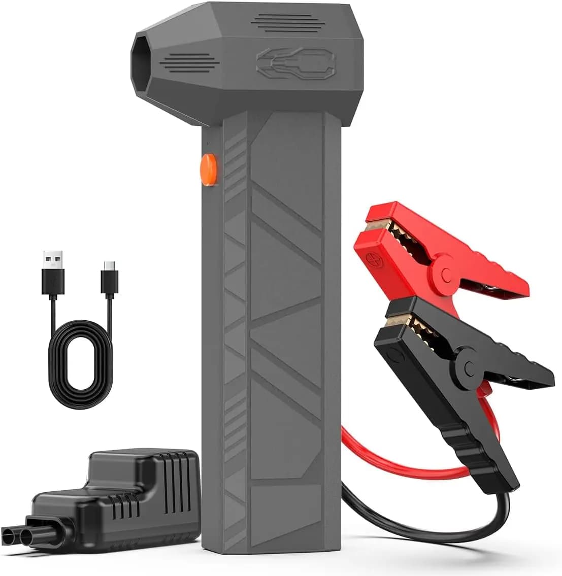 Avviatore di emergenza per auto Picco 5000 A, ventola ultra veloce da 16 V, power bank da 18800 mAh, ricarica rapida da 18 W per gas 12 V e diesel da 7,0 litri