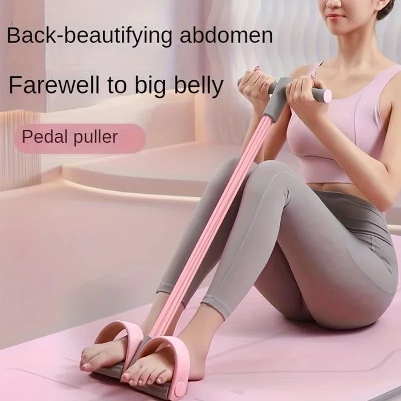 Tonic for barrels and thighs, activates the buttocks for training at home. Pink, 25x20x4 cm, resistance band