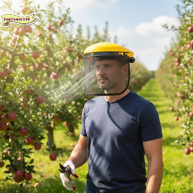 Complete Safety Helmet Set For Grass Trimmers Full Face Mesh Mask For Maximum Protection