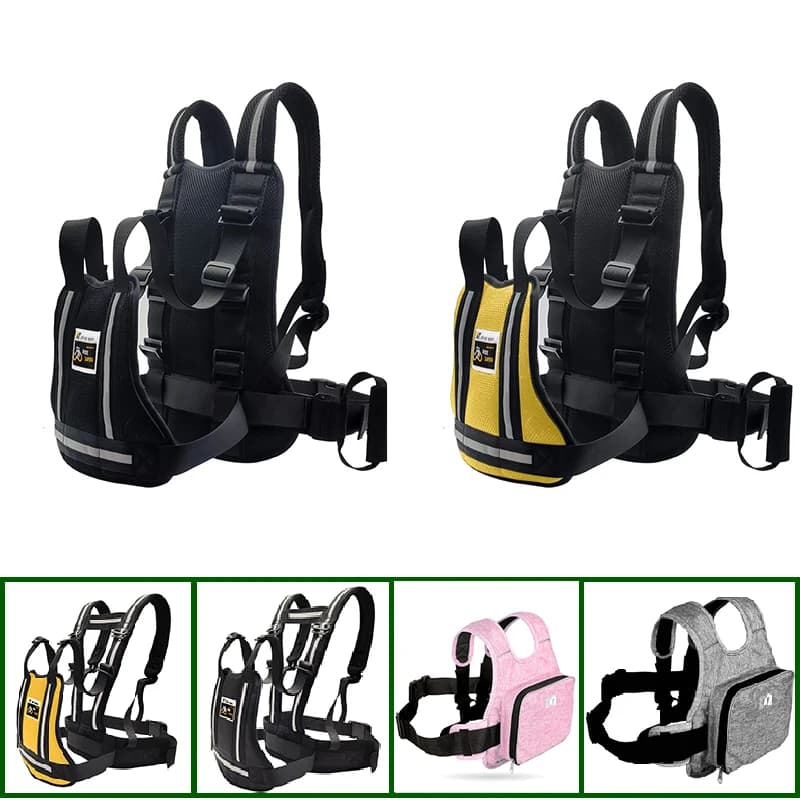 Cintura di sicurezza regolabile per bici da motociclista per bambini Cintura porta bebè per bambini Imbracatura passeggero con spalle riflettenti