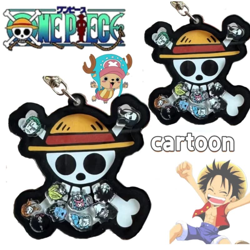Portachiavi One Piece con ciondolo a forma di cappello di paglia di Luffy, accessorio creativo, alla moda, personalizzato, simpatico, portatile, per zaino da studente, idea regalo.
