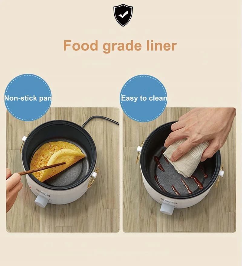 1L Multicooker Non-stick Skillet Frying pan Rice cooker food heating Warming Egg boiler Food Steamer Hot pot Cooker 2Gear 220V