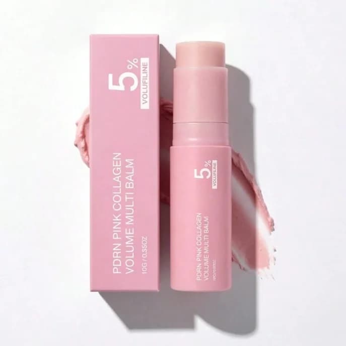 PDRN Pink Collagen Volume Multi Balm 10g 5% Volufiline Original Korean Nourish Cream Wrinkle Hydrate Stick For Face Lip Eye Neck