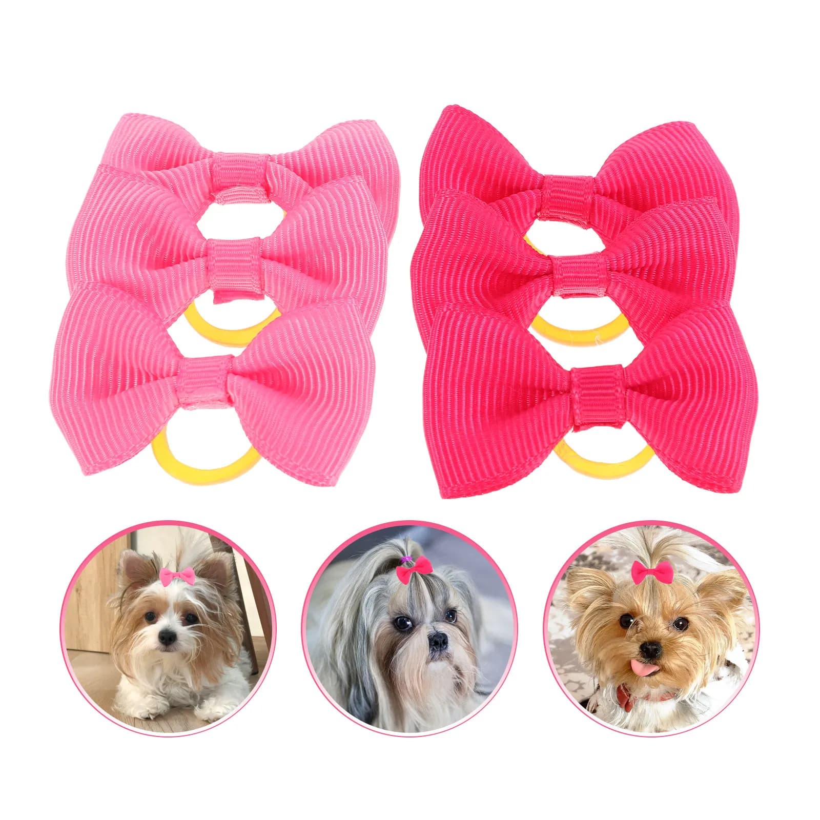 16Pcs Dog Cat Hair Bows Elastic Band Bowknot Accessories Soft Comfortable Pet Grooming Daily Use Puppy Kitten Small Large Animal