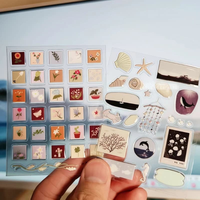 1pc adesivi in gelatina di cristallo adesivi a bolle di cartone animato studenti album fai da te decalcomanie per notebook piccoli regali 9x7 cm