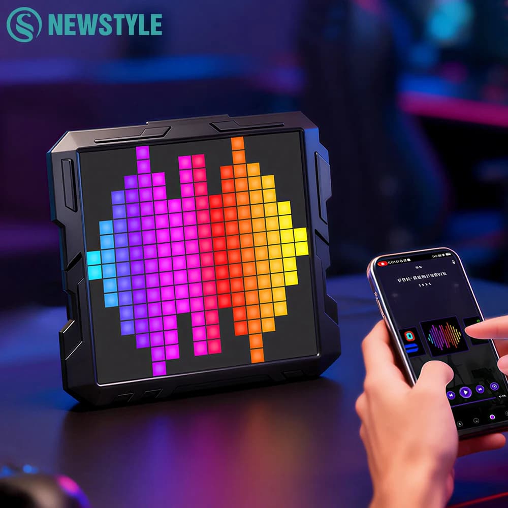 Cornice digitale Pixel Art con controllo APP Bluetooth, pannello intelligente e luce notturna per camera da letto, sala giochi, regalo personalizzato
