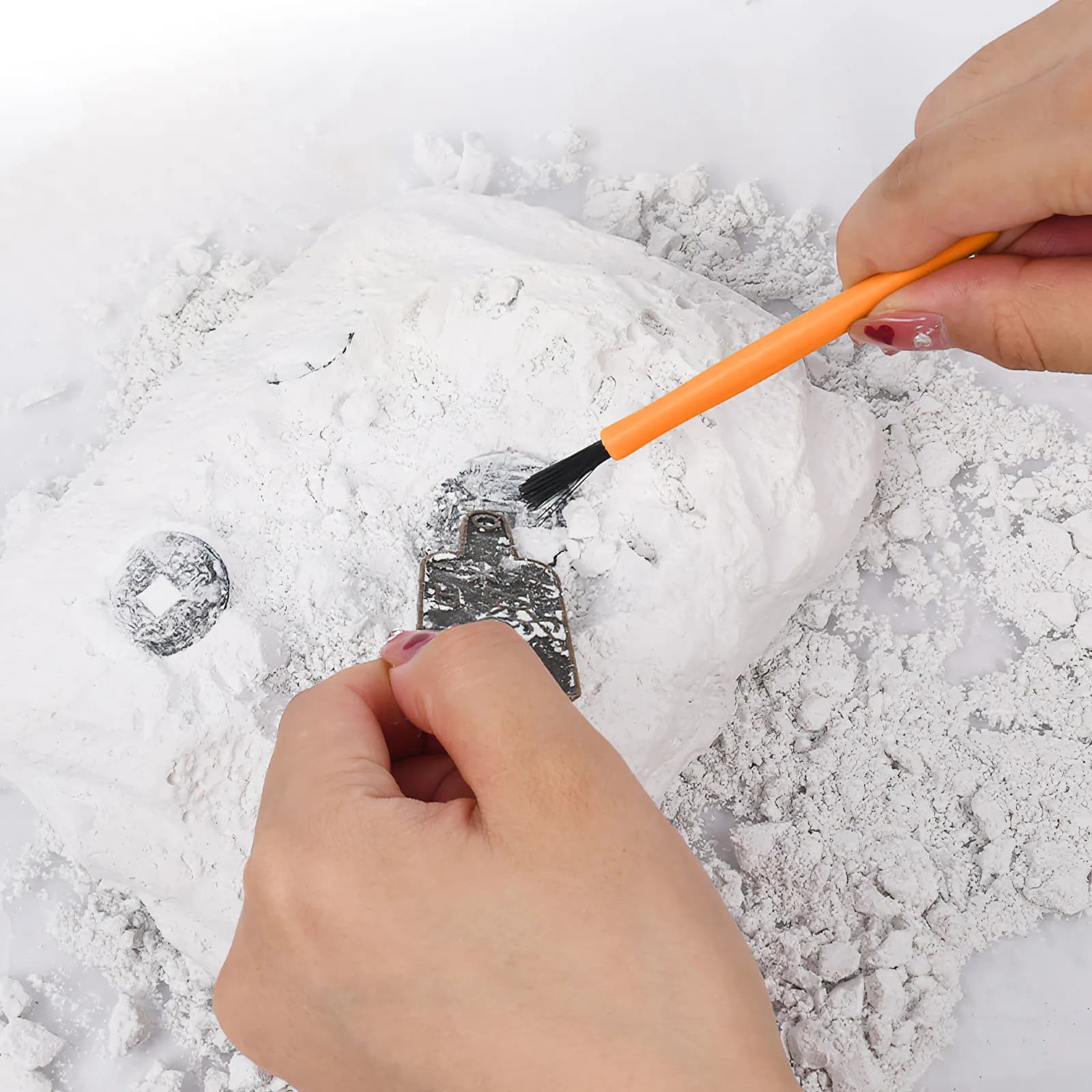 3Sets Kids Educational Digging Kit Gemstones Dig Kit with Plastic Hammer Chisel Brush Scraper Magnifier for Archaeology Geology
