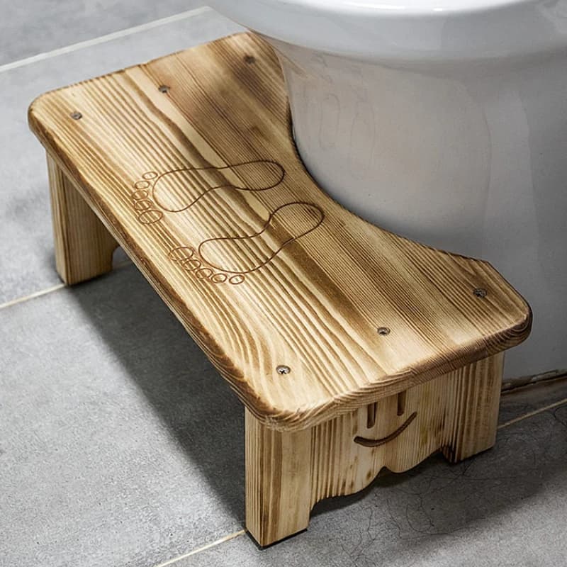 Sgabello poggiapiedi per WC domestico, design estetico, sgabello da toilette portatile in legno, poggiapiedi per bambini e adulti, mobili da bagno