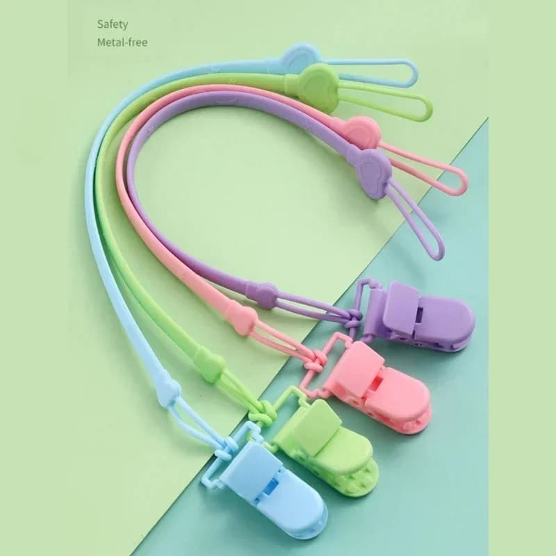 Cinghia di fissaggio a catena per ciuccio per bambini Clip per dentizione in silicone Clip per dentizione per neonato Porta capezzoli a catena Accessori per allattamento