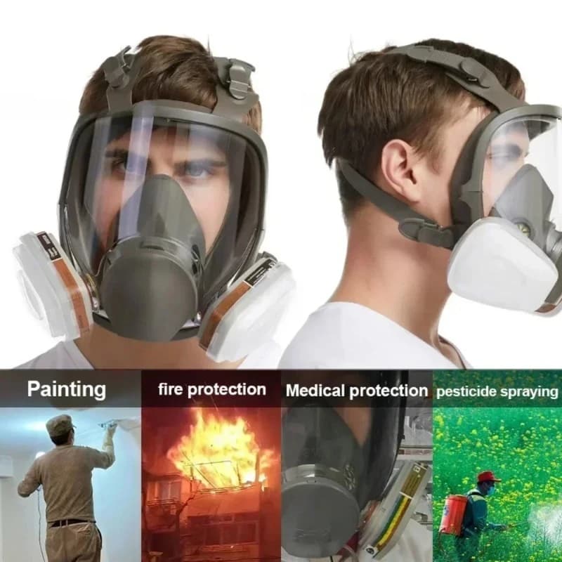 Maschera Respiratoria Integrale 6800 Antiappannamento, Protezione Industriale da Polvere, Vernice e Formaldeide