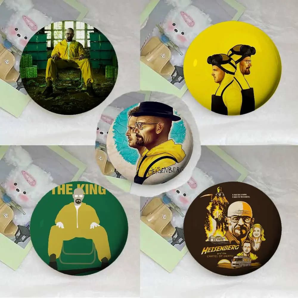 B-Breaking Bad Hot Brooches on Backpack Decoration Round Enamel Pins for Jewelry Gifts Bag Accessorys
