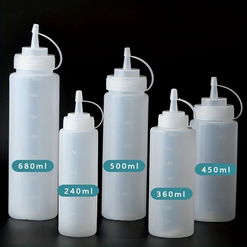 Tomato salad dressing transparent mouth squeeze commercial oil pan seasoning sauce bottle set
