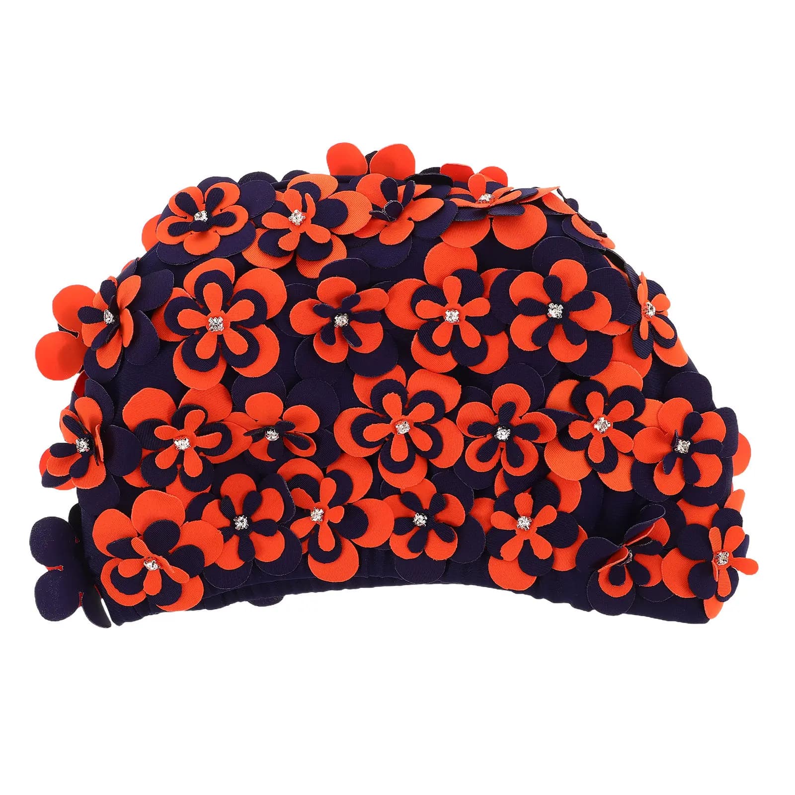 Waterproof Women's Floral Swimwear, Elastic Copricapo with Petals for Long Hair and Courts, Ideal for Pool and Party