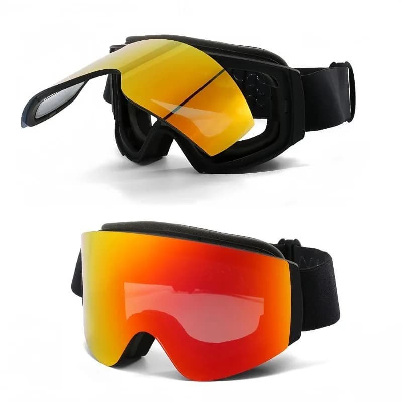 Airo Protection Skiglasses Sport Snow Board Eyewear Oval Custom Anti Fog Skiing Glasses Googles Straps Flip up Lens Ski Goggle