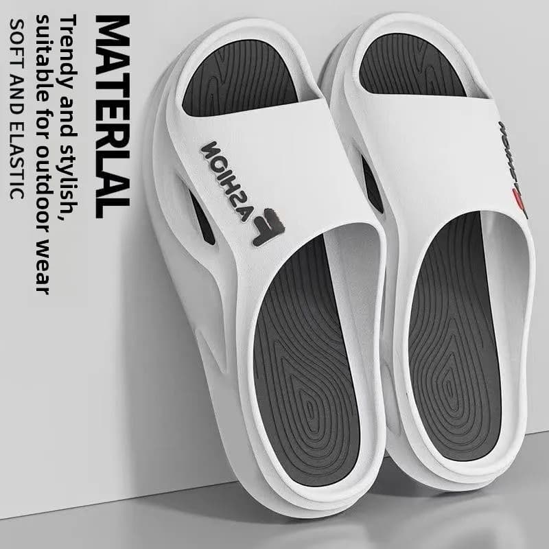 Men's Soft Bottom Wear-Resistant Slip-On Summer Slippers Indoor Outdoor Anti-Slip Deodorant Flat Sandals Casual PVC Slip-On S...
