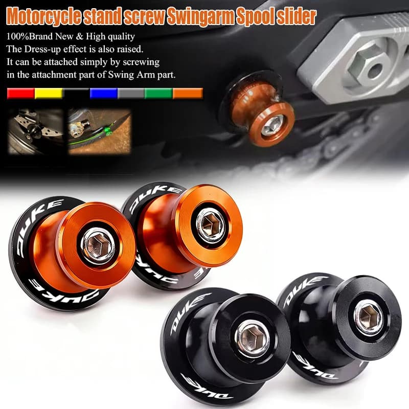 Adatto per Duke 390, Duke 125, 200, 250, 390, 690, 790, 890, 990 - Accessori Moto CNC: Bobine/Supporti Forcellone M10 con Viti