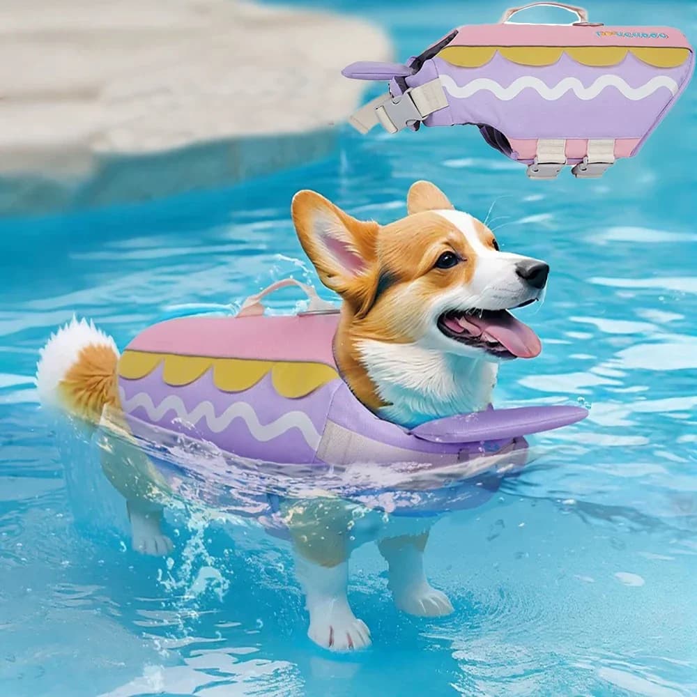 Giubbotto di salvataggio per cani Giubbotto di salvataggio per animali domestici per il nuoto in barca Galleggiamento del cane Cappotto di salvataggio di sicurezza