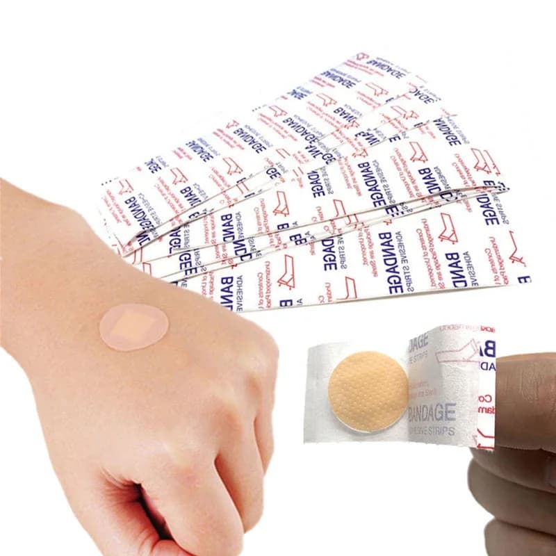 50 pz/set Mini Rotondo Cerotto Cerotto Cerchio Forma Medicazione Della Ferita Patch per Medicazione di Primo Soccorso Nastro Adesivo Bende Woundplast