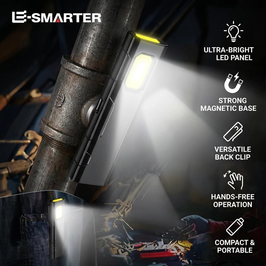 Rechargeable Mini 800LM LED Flashlight with Keychain, Magnetic Pocket Light for Work, Camping, Car Use