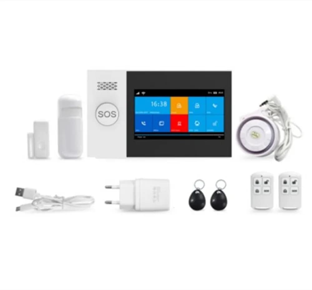 Schermo IPS da 4.3 pollici Touch Penale Wireless WIFI Sistema di allarme GSM Sicurezza domestica Sensore di allarme antifurto Rilevatore PIR Contatto porta