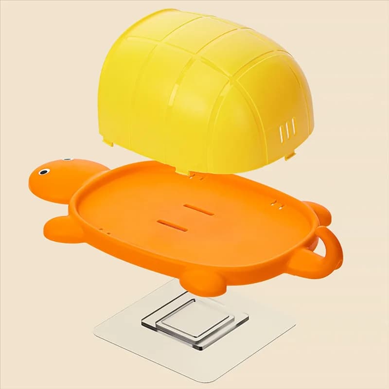 2025 Trend3pcs Scaffale portaoggetti dal design simpatico tartaruga Porta spazzolino Organizzatore portaoggetti per bagno dei cartoni animati Portaoggetti per spazzolino