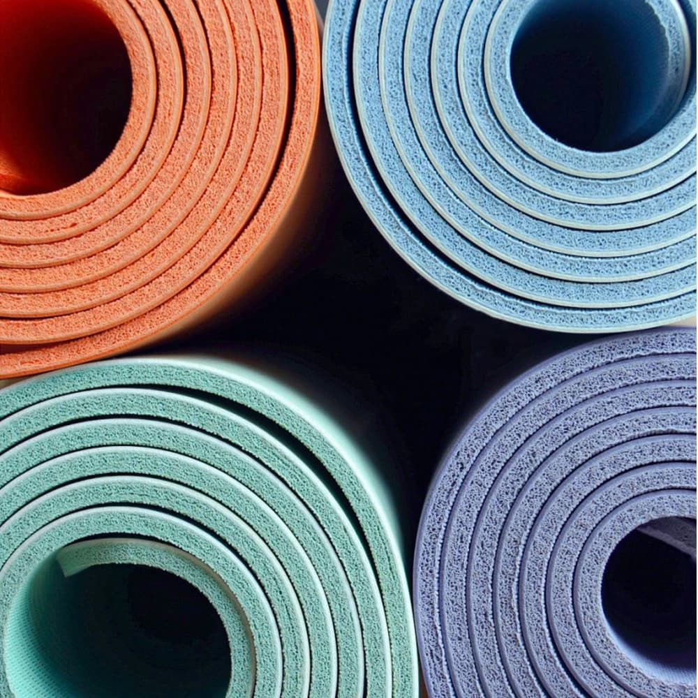 Yoga Mat in PU and Natural Rubber Thickness 5mm, Ecological and Anti-slip, Colorful, for Fitness and Home Sports