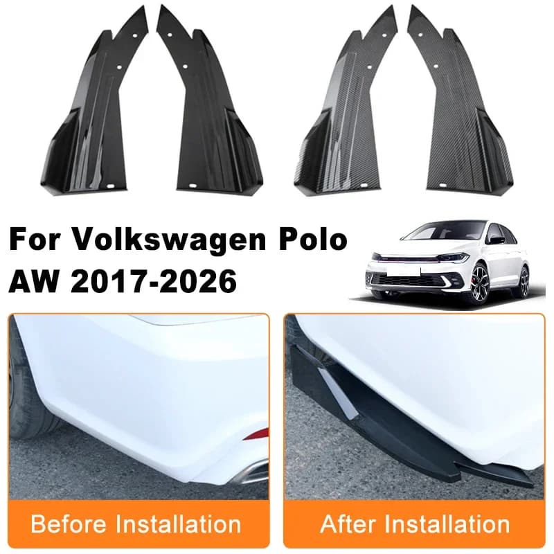 Car Rear Bumper Spoiler Lip Diffuser Side Skirt Splitter Wrap Angle Anti-Crash Protection Trim For Volkswagen Polo AW 2017-2026