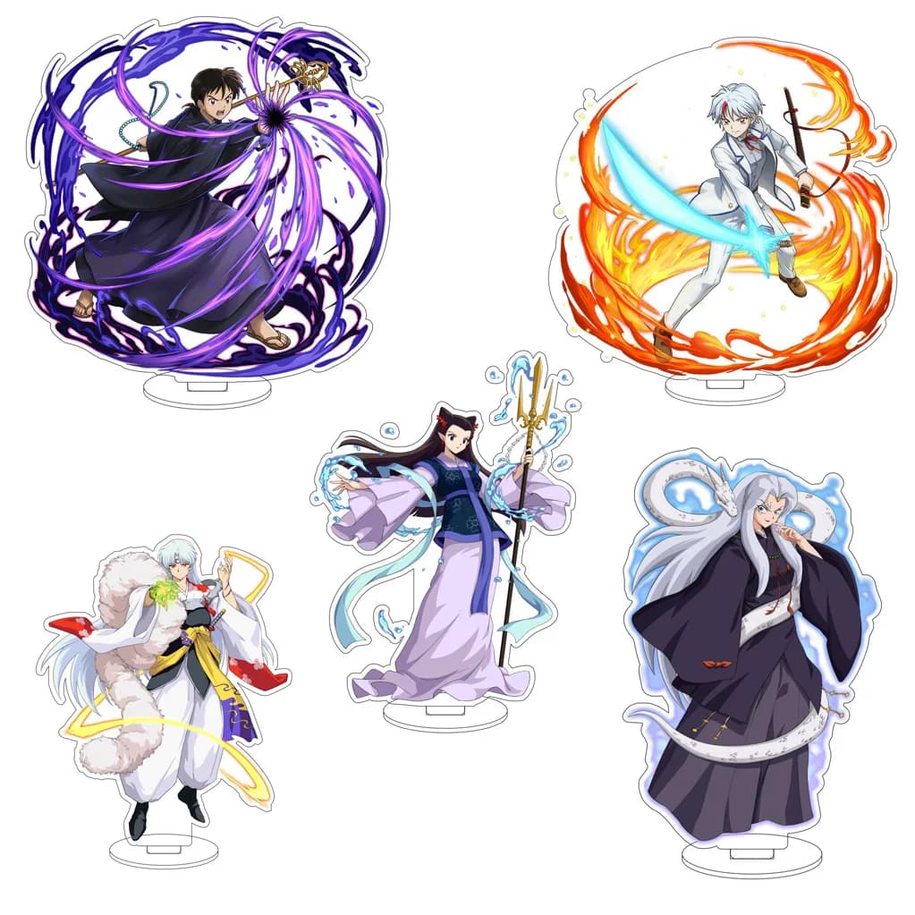 16CM Anime Inuyasha Sesshoumaru Higurashi Kagome Inuyasha Kirara Sango Cos Acrylic Figure Stand Ornaments Chirstmas Gifts
