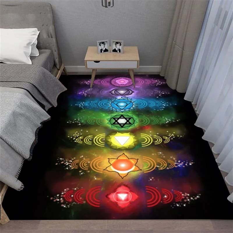 Chakra 3D Tappeto stampato Tappeto antiscivolo Tappetino per porta Tappetino per yoga decorazione camera da letto area tappeto arredamento camera da letto regalo di compleanno