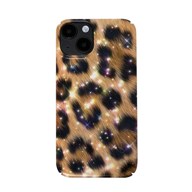Custodia per telefono con stampa leopardata gialla brillante per IPHONE 17Air 16E 15 PROMAX 14Plus 13 12 MINI 11PRO 16Plus XR Cover per telefono in acrilico