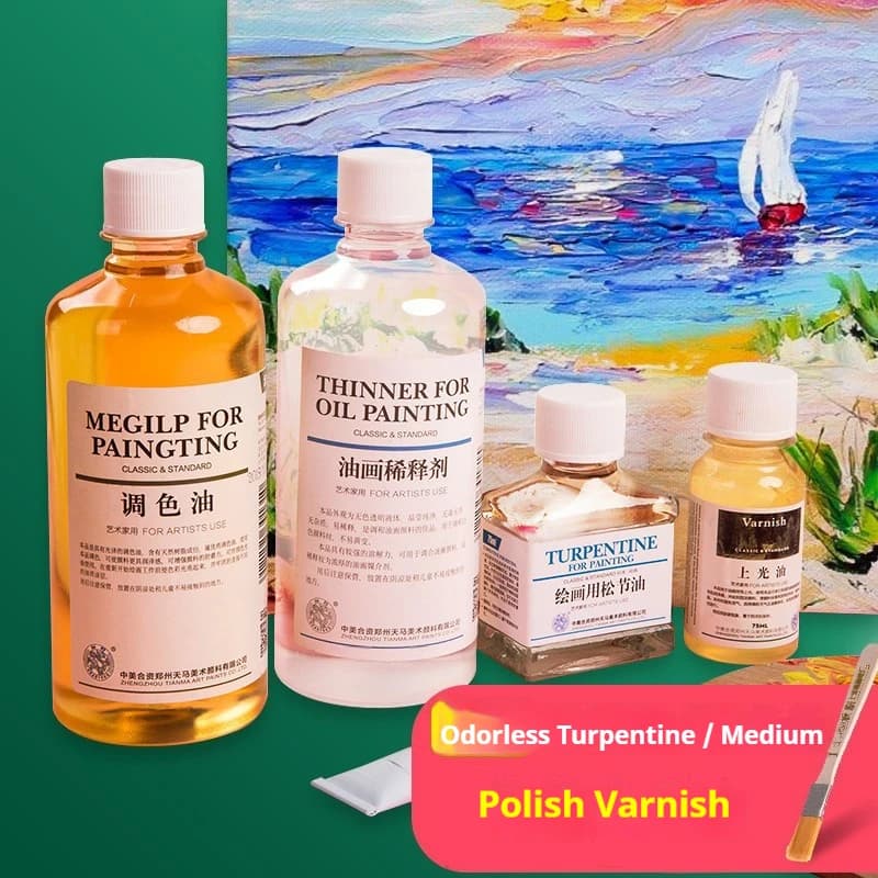 75/280/500 ml Linseed Medium Oil Paint Thinner for Colorless and Odorless Oil Paintings Toner Oil /Polish Retouch/Gloss Varnish