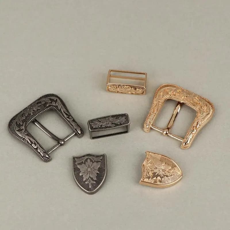 Vintage Belt Buckle Metal Floral Engraved Classic Pin Clasp for Men Women Jeans Waistband Replacement Halloween Costume