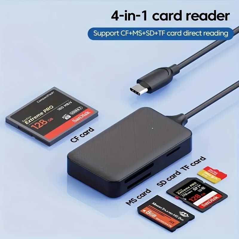 Doppia interfaccia (USB e USB-C) SD/SDHC/SDXC/MMC/Micro SDXC/MS/MS Pro/CF, compatibile con Windows