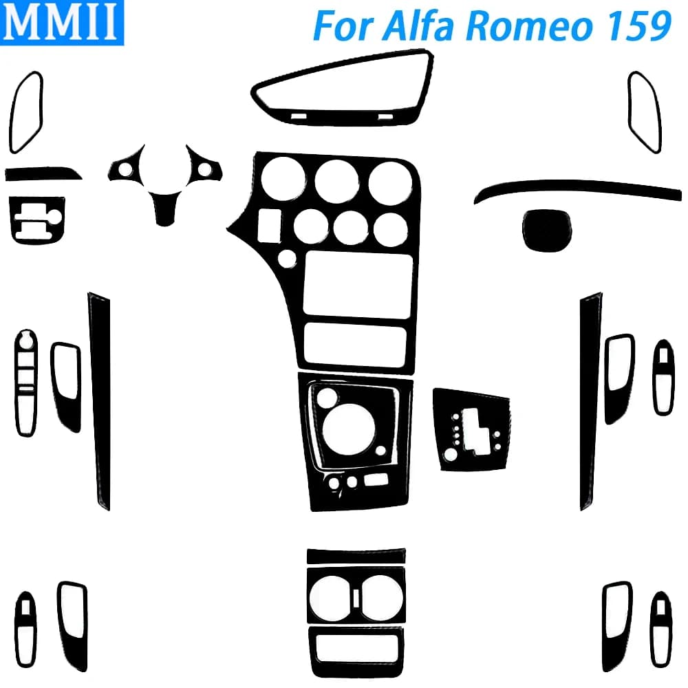 Per Alfa Romeo 159 2004-2011 Piano Nero Gear Uscita Aria Finestra Ascensore Volante Pannello Vestito Accessori Interni Auto Adesivo