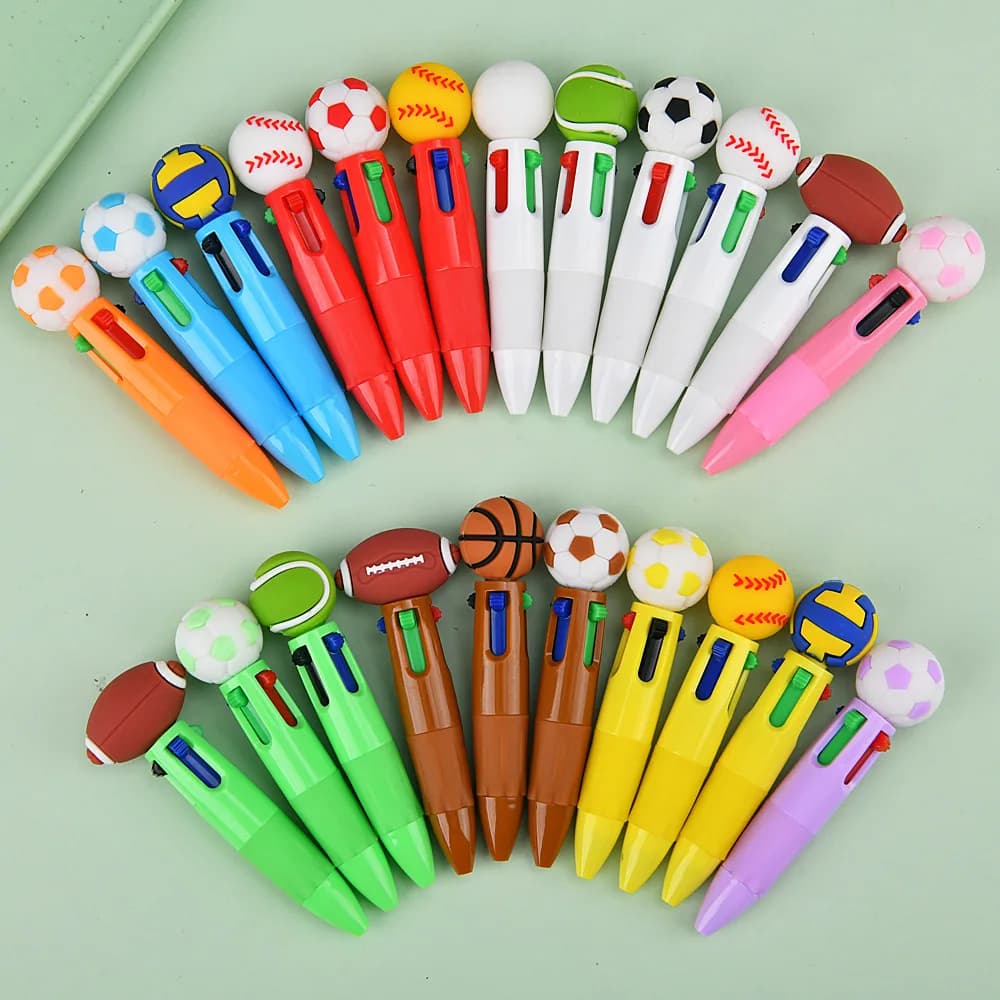 30 Pz/lotto Carino Serie Palla Mini 4 Colori Penne A Sfera Kawaii Cartoon Calcio Basket Rugby Pallavolo Penna Per Lo Styling per I Bambini