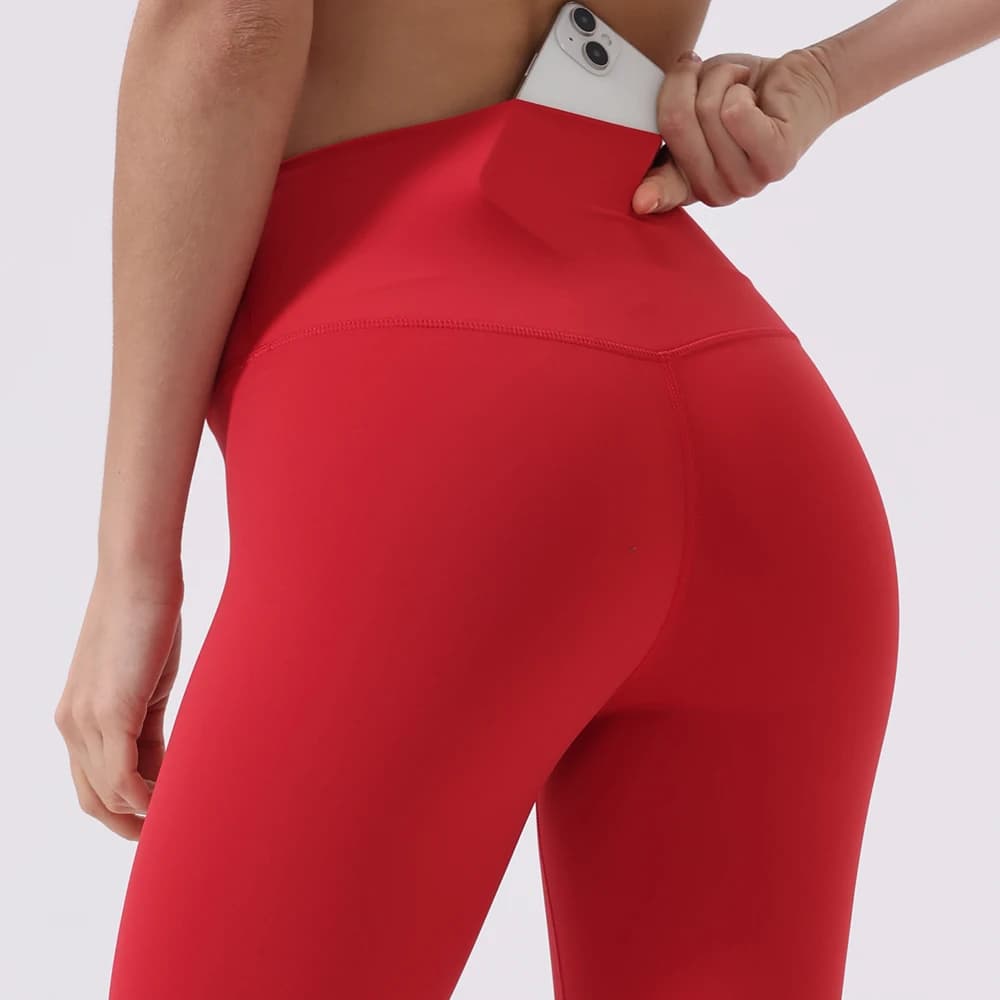 Tasca posteriore in vita da donna Vita alta Legging da yoga Donna Sport Pantaloni corti Burro Atletico Palestra Allenamento completo Jog
