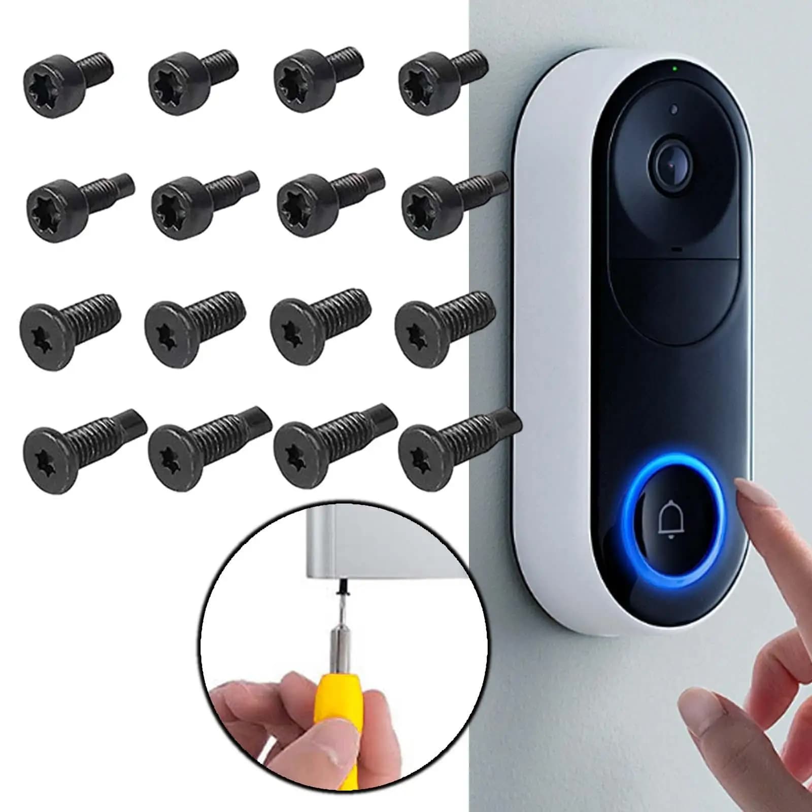 Kit di viti di sicurezza per campanello video Parti di riparazione durevoli montate facilmente