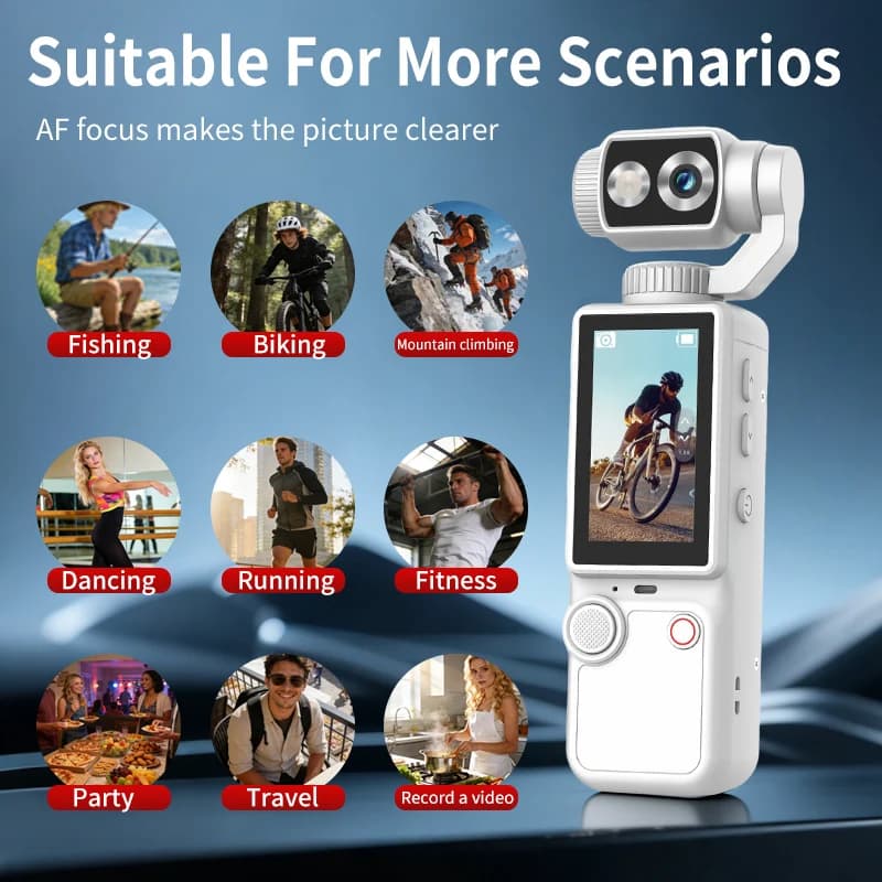 Q8 New Sports Wearable Camera Travel Bicycle Driver Recorder Mini Sports Cam For Motorcycle and Vlogging Quick Capture