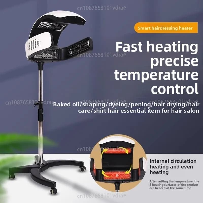 Smart hair dryer with heating mechanism for hairdressers, curling iron, machine for permanent, drying machine for oil treatment and hair care machine