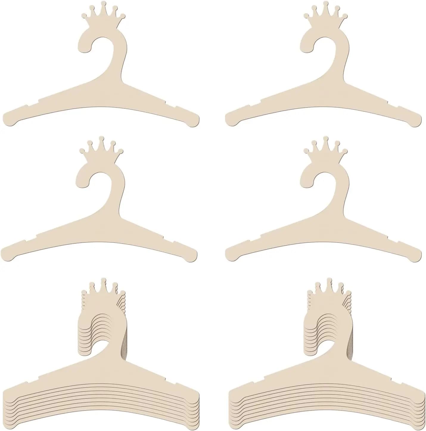 Appendiabiti in legno per neonati da 9 pollici, design a corona, per vestiti di neonati e bambini piccoli, confezione da 20 appendiabiti per l'organizzazione del guardaroba della cameretta