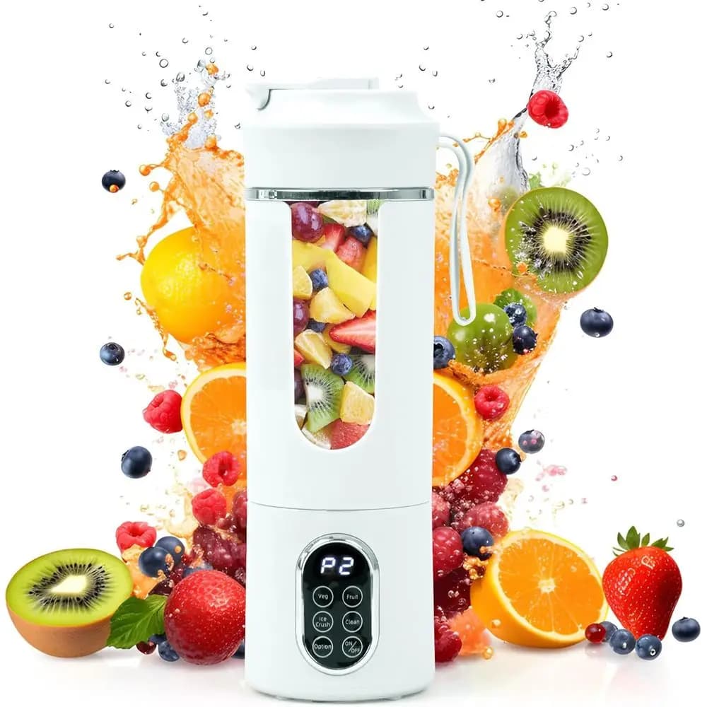 530 ml compact USB blender, personal electric juicer for smoothies, automatic cleaning, multifunction, easy to use - White