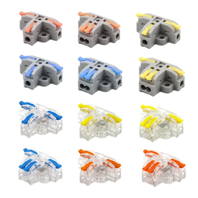 10 pz Connettore del Cavo Splitter Rapido T-Tipo Cavo di Cablaggio Morsettiere Led Strip Lighting Push-in Connettore Elettrico Veloce