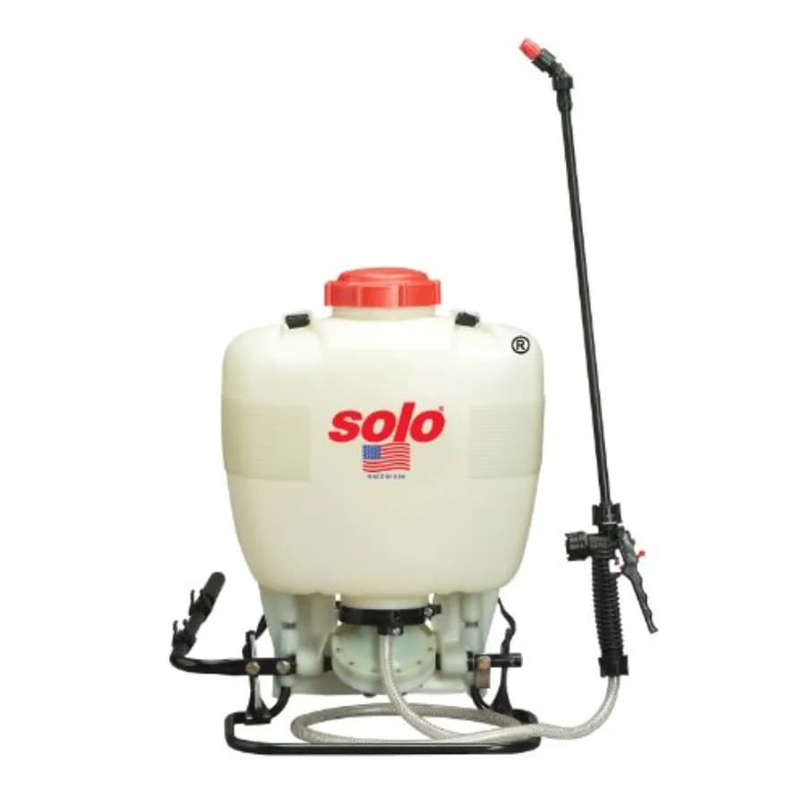 Spruzzatore a Zaino 475-B da 4 Galloni con Membrana Resistente al Disinfettante per Uso Esterno in Bianco con Materiale Durevole e Alta Pressione