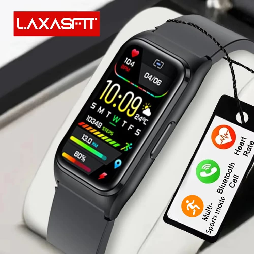 LAXASFIT Nuovo Smartwatch con Supporto per Chiamate Bluetooth, Monitoraggio della Frequenza Cardiaca, Monitoraggio del Sonno, Torcia, Assistente Vocale per Uomini e Donne