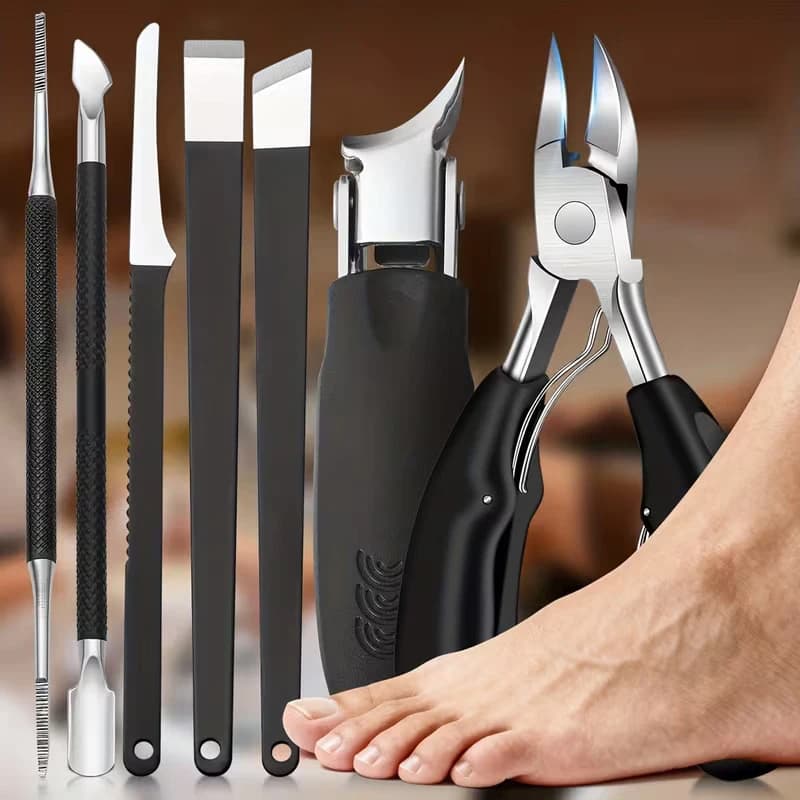 Heavy Duty Stainless Steel Pedicure Kit, Large Nail Clippers For Thick Toenails, Professional Toenail Lifter Manicure Tool Set