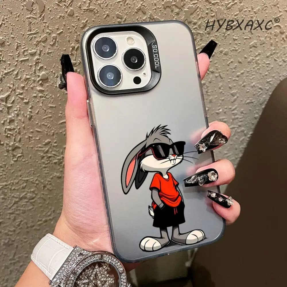 Cool Rabbit Phone Case For iPhone 17 Pro Max 17 Air 16 15 14 13 12 11 Pro Max XS Max 7 8 Plus 16e 16 15 HYBXAXC Cover Coque