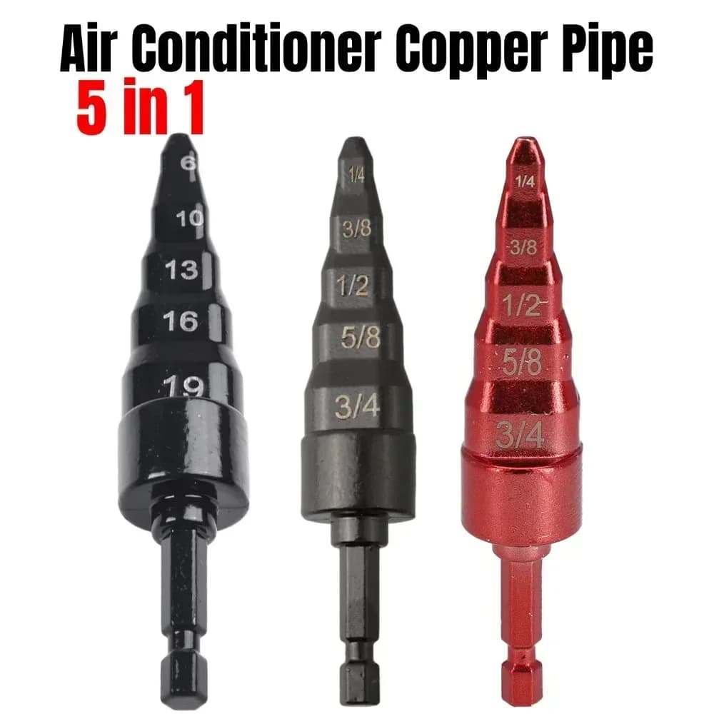 5 in 1 condizionatore d'aria tubo di rame espansore pressatura set di punte da trapano swage tubo espansore pressatura svasatura strumenti per la riparazione HVAC