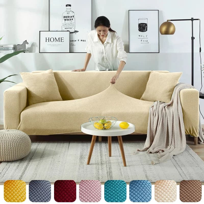 Multifunctional Elastic Knitted Grid Grid Fabric for Protection of Living Room Decoration House 1/2/3/4/5 Seats