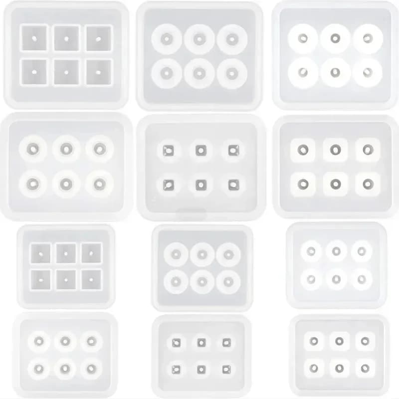 4 stampi in silicone per realizzare perle a forma di sfera, adatti per realizzare braccialetti, collane, portachiavi, pendenti e gioielli in resina epossidica