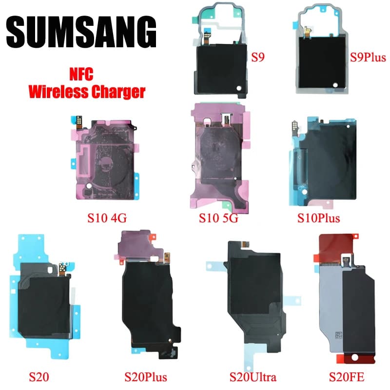 Caricabatterie di ricarica wireless Ricevitore Bobina Modulo bussola NFC Flex per Samsung Galaxy S9 S10 S20 FE Plus Ultra